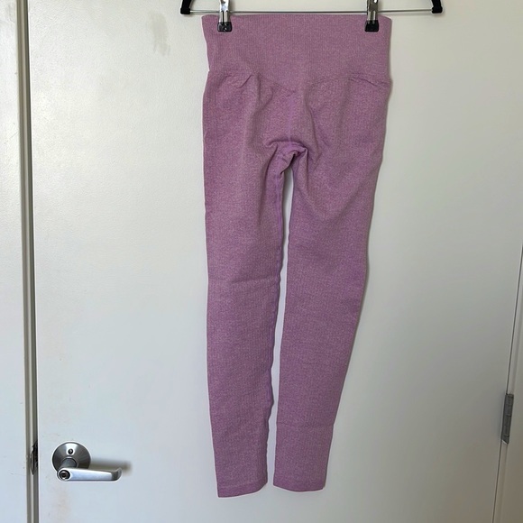 BARE ATHLETICS BARESCULPT RIBBED SEAMLESS LEGGINGS PINK PEONY - Picture 2 of 5